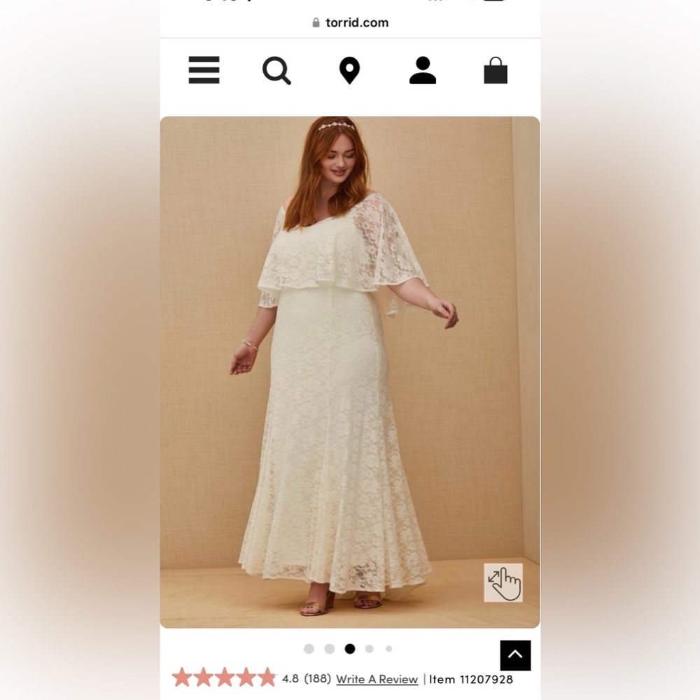 Ivory lace capelet wedding dress